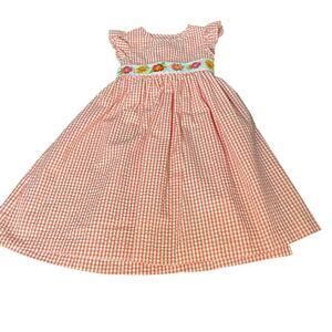 Marmellata pink gingham ruffle short‎ sleeve floral embroidered dress SIZE 3T